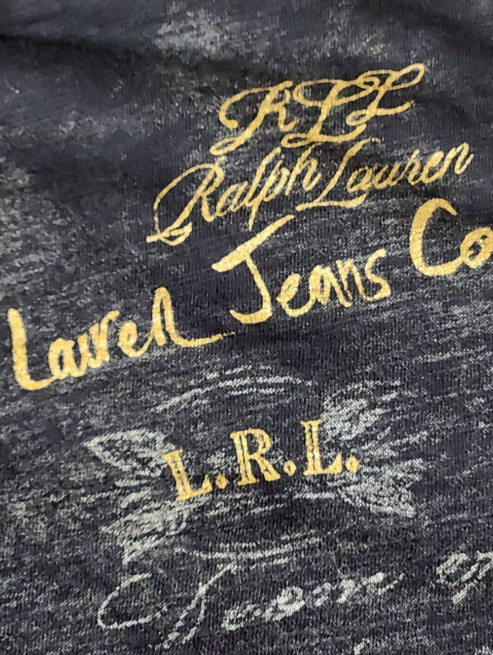 VTG Lauren Jeans Co Ralph Lauren Horse Graphic Henley Top 2X Equestrian Navy - Picture 9 of 12